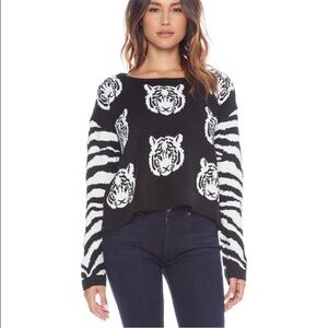 MINKPINK Tiger Time Knit Jumper Sweater Crewneck Striped Large